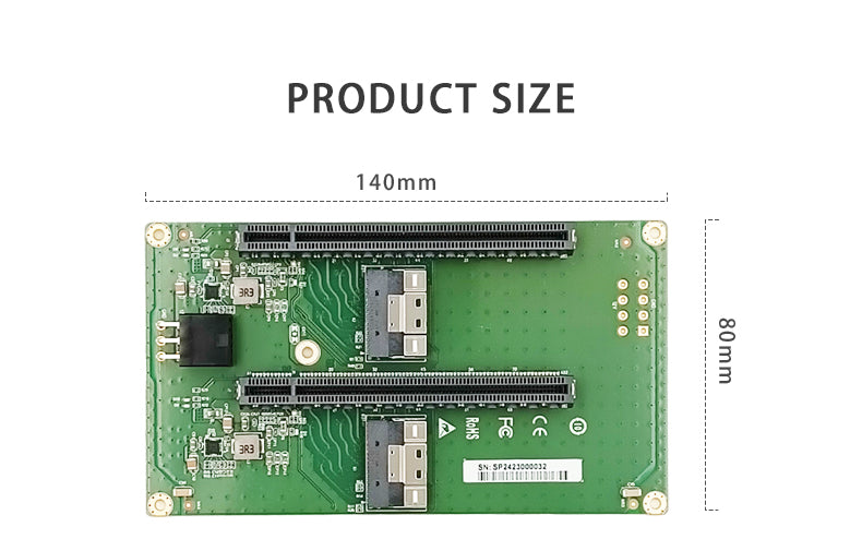 2 Port SFF-8654 to 2 PCIe 4.0 x16 Slot Adapter - XIC 548PE2