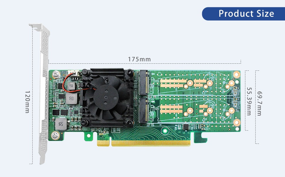 PCI Express x16 to Quad M.2 NVMe SSD Switch Adapter-STC 3162-4IL