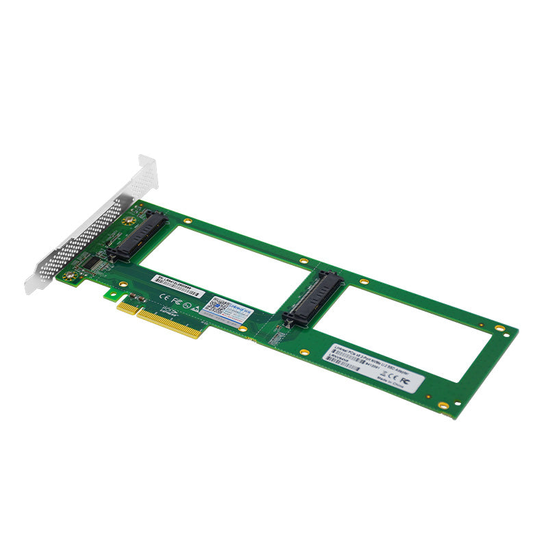 PCIe4.0 to Dual SFF-8639 U.2 NVMe SSD Adapter - XIC PE389
