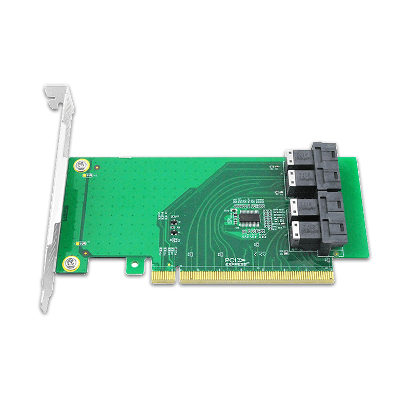 4-Port PCIe 3.0 x16 auf U.2 NVMe SFF-8643 Adapterkarte