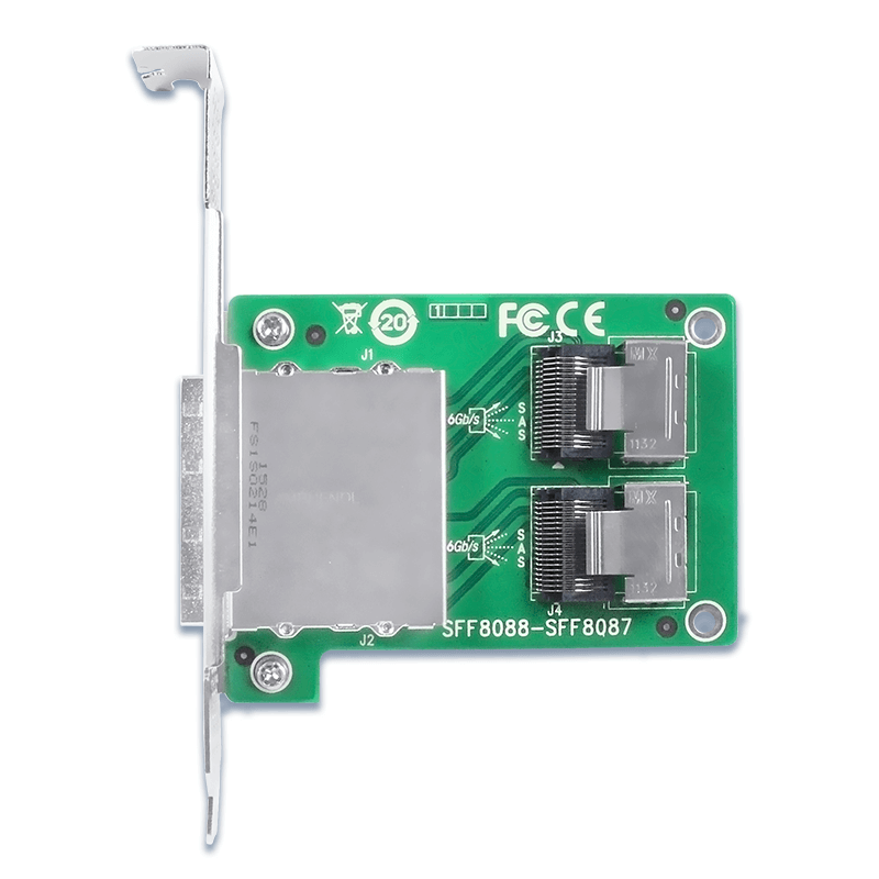 Dual Mini SAS SFF-8088 to SFF-8087 Mini SAS Adapter-XIC 7722