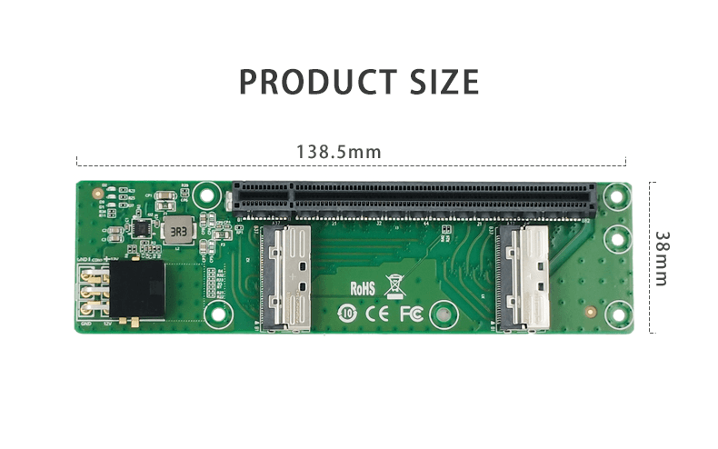 2-Port-MCIO-auf-PCIe-5.0-x16-Steckplatzadapter