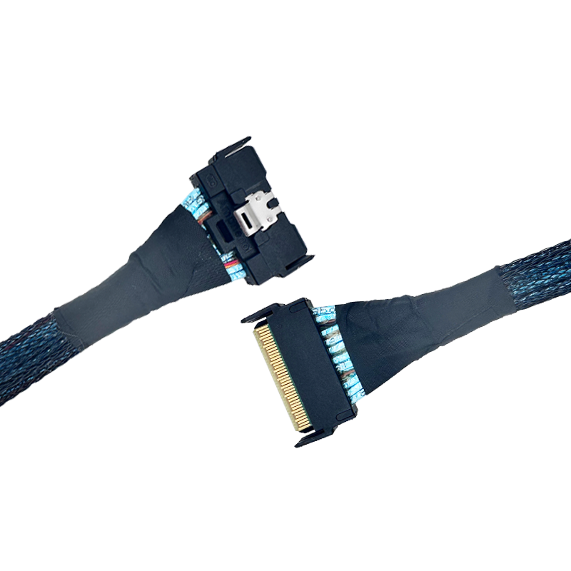 PCIe 5.0 MCIO 8i auf 2-Port U.2 SFF-8639 Kabel 70CM