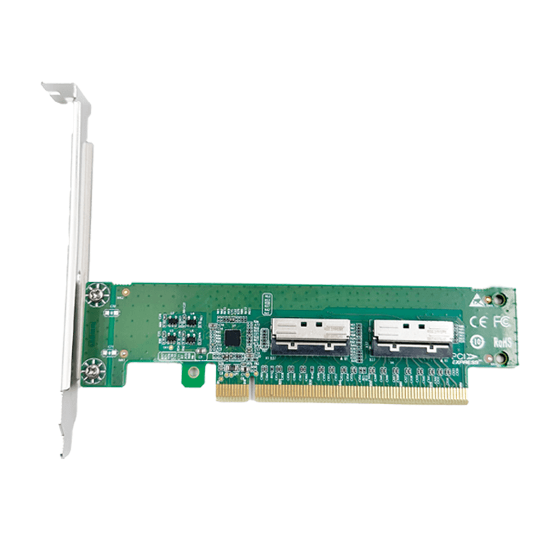 PCIe 5.0 x16 to 2-Port MCIO 8i Slim Adapter- XIC PE5160-4IL