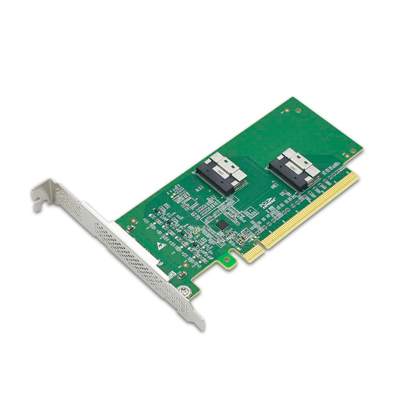 PCI Express 4.0 x16 to Two SlimSAS SFF-8654 8i Adapter-XIC PE4165-4I