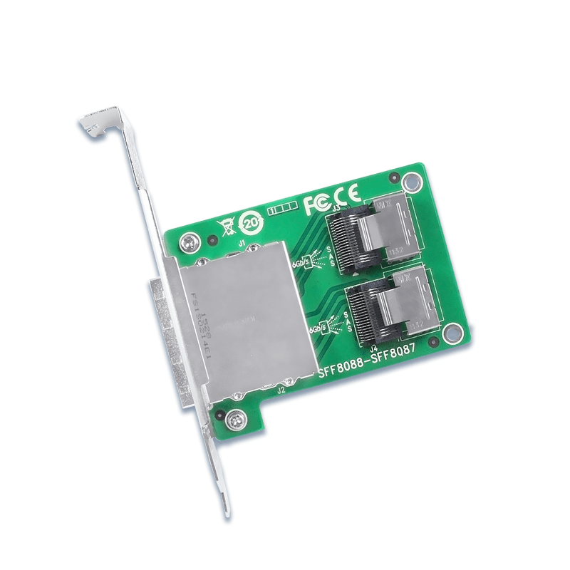 Dual Mini SAS SFF-8088 to SFF-8087 Mini SAS Adapter-XIC 7722