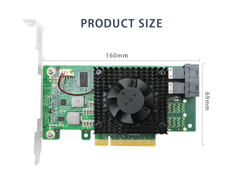2 Port PCIe 3.0 x8 to SFF-8643 NVMe Switch Card-STC PE383-2I