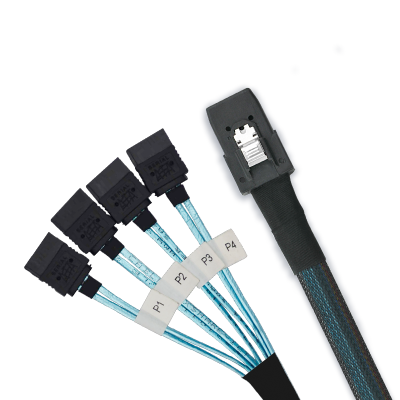MiniSAS SFF-8087 auf 4-Port SATA-Kabel, 80 cm Länge, 6 Gb/s