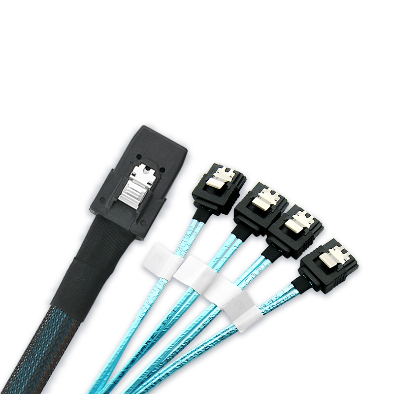 MiniSAS SFF-8087 auf 4-Port SATA-Kabel, 80 cm Länge, 6 Gb/s