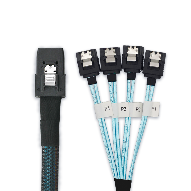 MiniSAS SFF-8087 auf 4-Port SATA-Kabel, 80 cm Länge, 6 Gb/s
