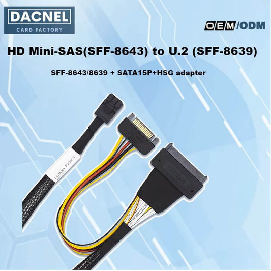 HD Mini-SAS(SFF-8643) to U.2 (SFF-8639) Cable 80CM