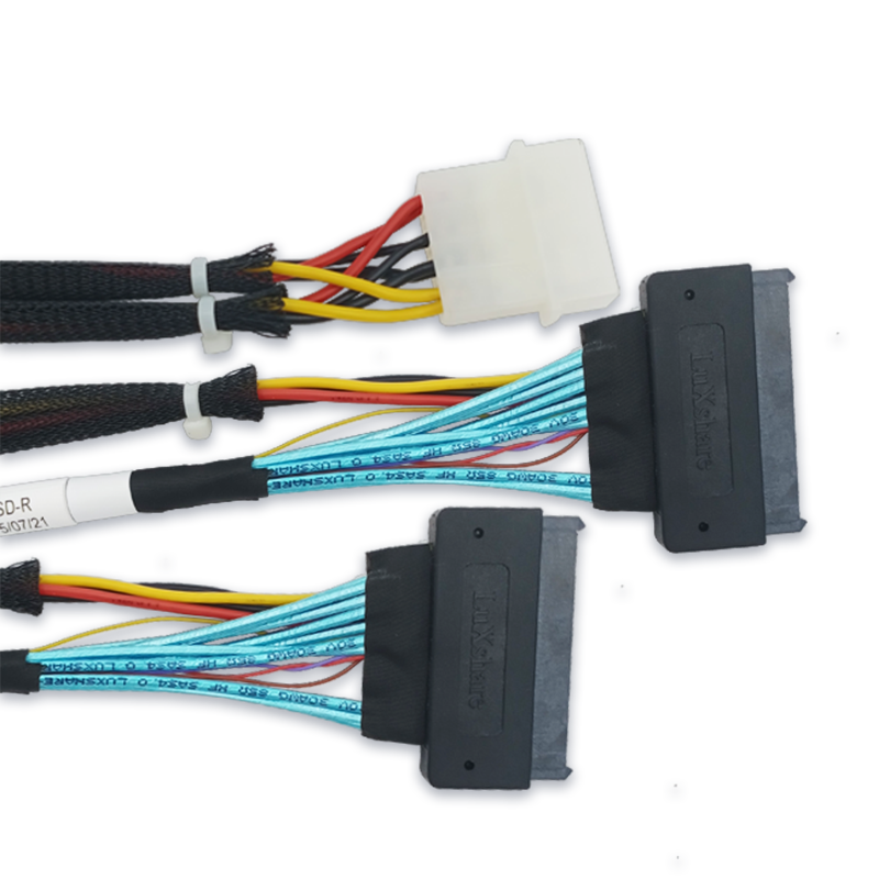 PCIe 4.0 SlimSAS 8i (SFF-8654) auf 2-Port U.2 SFF-8639 Kabel 70CM 100CM