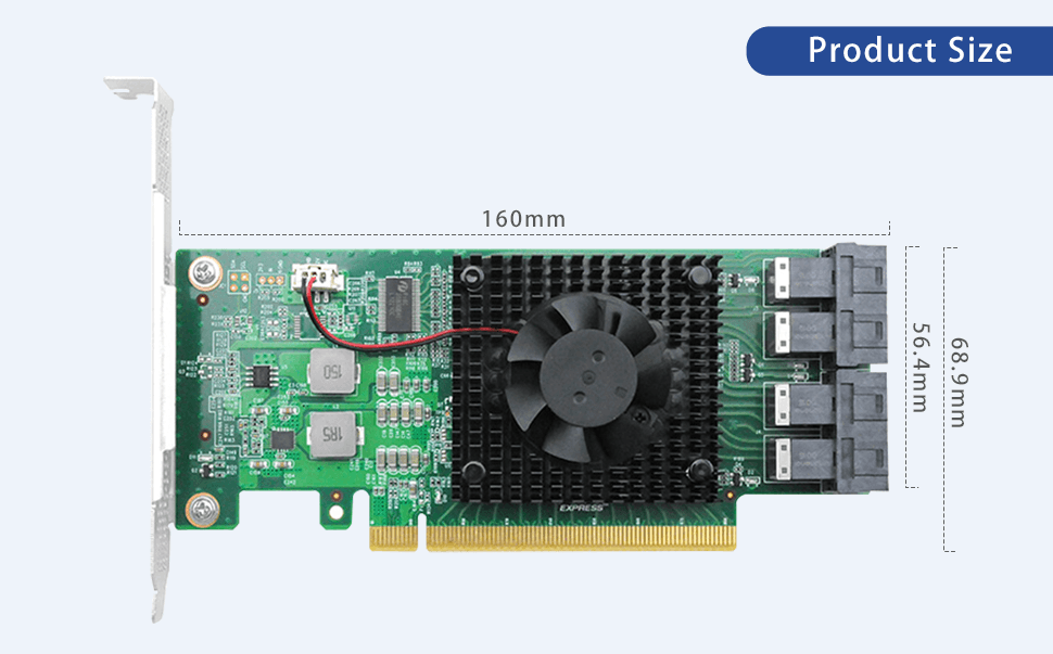 4-Port PCIe 3.0 x8 auf NVMe Switch Adapter