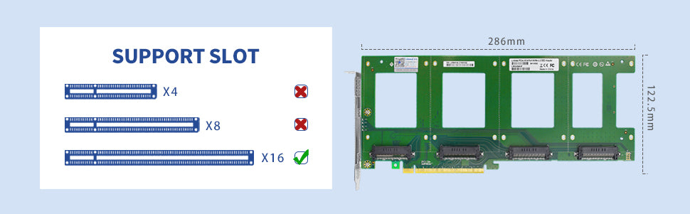 PCIe 3.0 x16 to 4-Port U.2 SFF-8639 Adapter - XIC PE3169