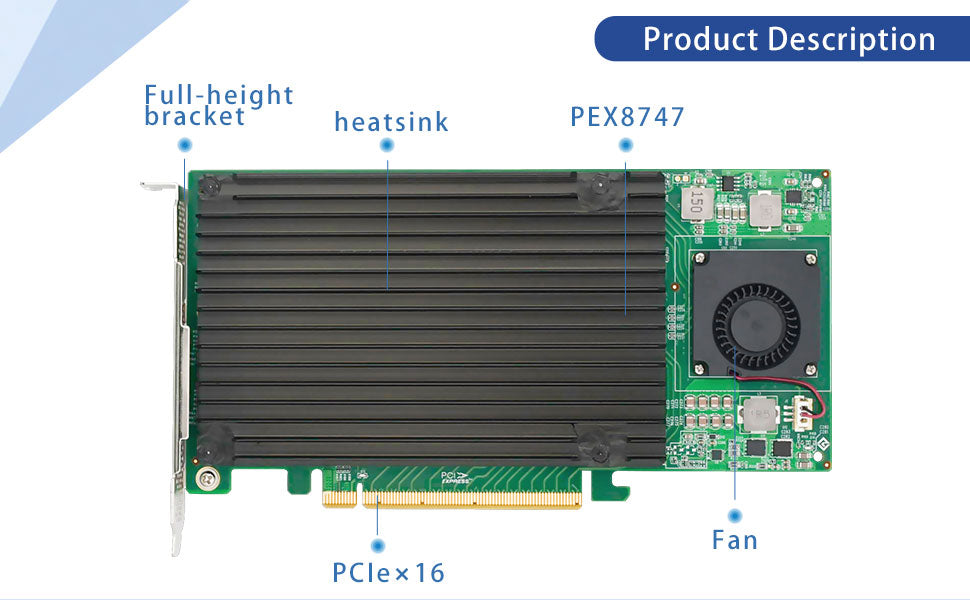 Quad PCIe 4.0 x16 to M.2 NVMe Adapter Card-XIC PE3162-4I