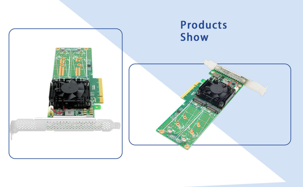 PCI Express x 8 auf Quad M.2 NVMe SSD Switch Adapter