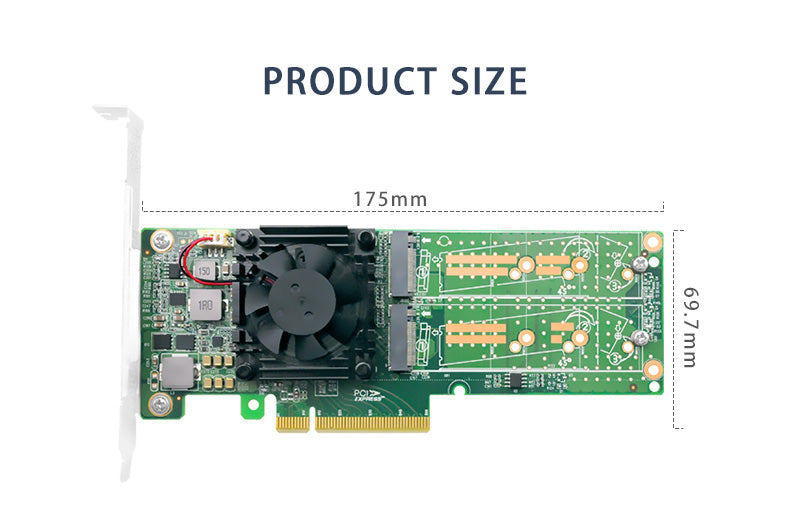 PCI Express x 8 to Dual M.2 NVMe SSD Switch Adapter-STC PE382-2IL