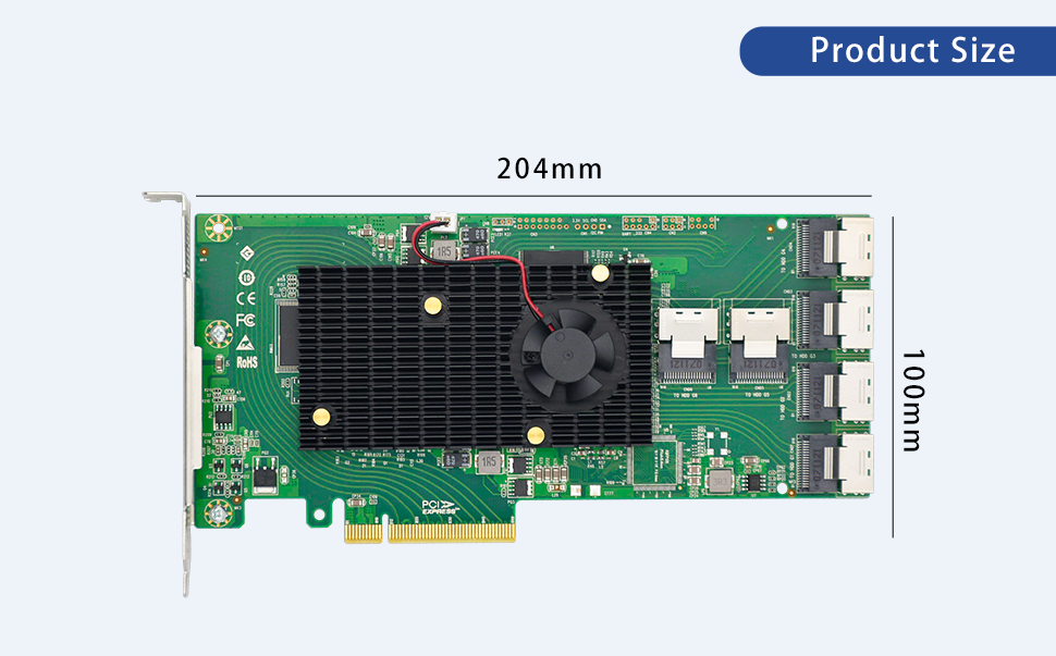 PCIe 2.0 x8 to 24-Port SAS/SATA Expander Card-HBA SAS2008-24I