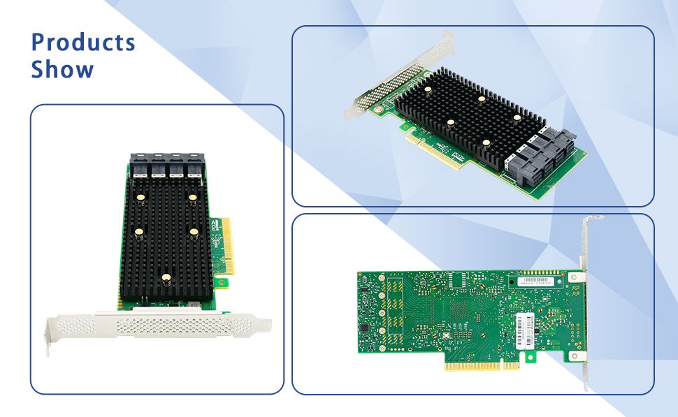 PCIe 3.1 x8 to 16 Port SAS/SATA/NVMe HBA Expansion Card - HBA SAS3416-16I