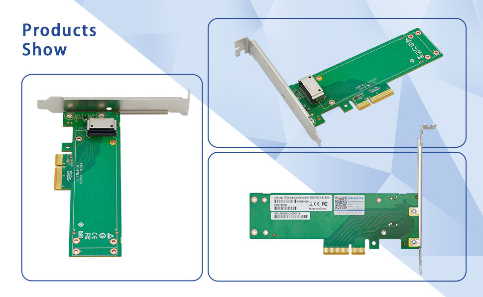 PCIe Gen4 x4 to NVMe EDSFF E1.S 1U Short Adapter-XIC PE34E