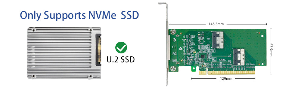 PCI Express 4.0 x16 to Two SlimSAS SFF-8654 8i Adapter-XIC PE4165-4I