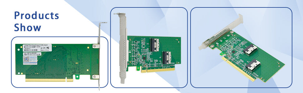 PCI Express 4.0 x16 to Two SlimSAS SFF-8654 8i Adapter-XIC PE4165-4I