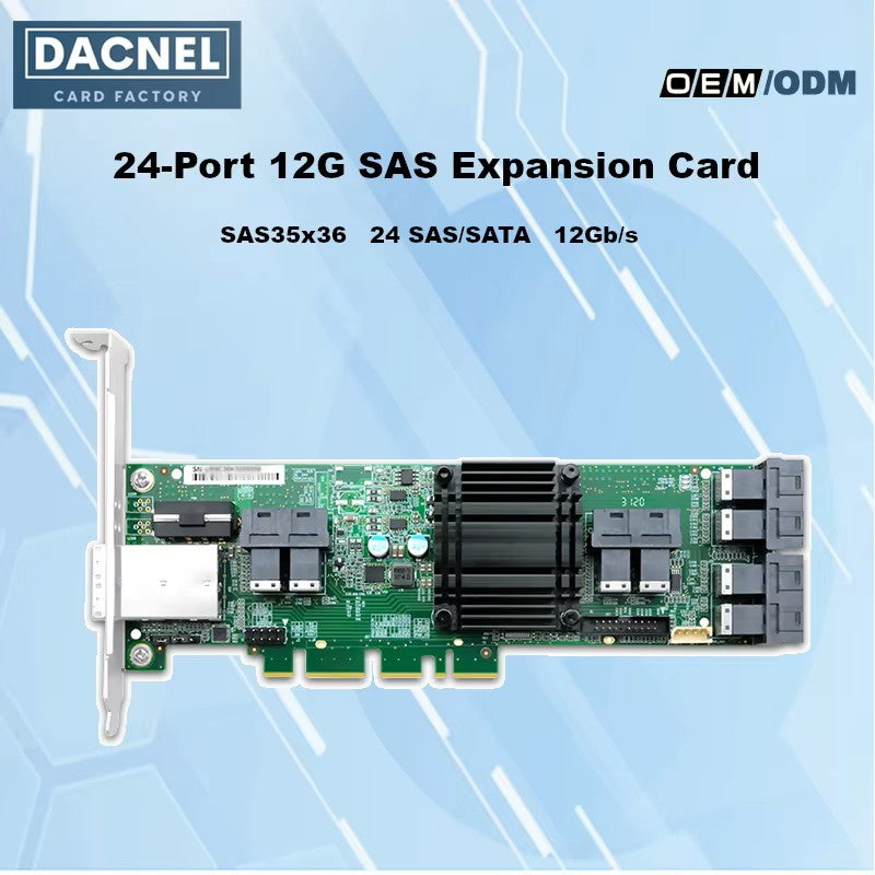 24-Port SFF-8643 SAS Adapter Card SAS35X36 12Gb/s