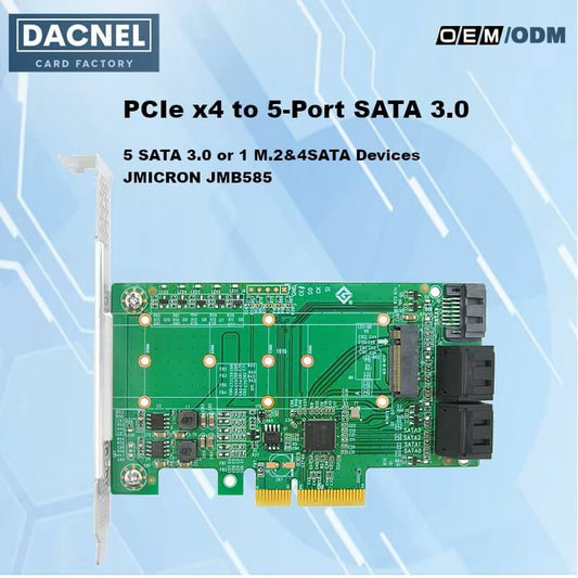 PCIe3.0 x4 to 5 ports SATA 6Gb/s Expansion Card-HBA 585-1M4S