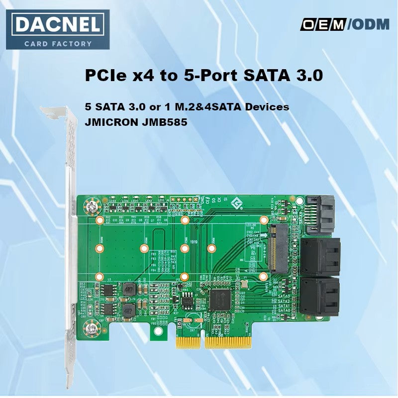 PCIe3.0 x4 to 5 ports SATA 6Gb/s Expansion Card