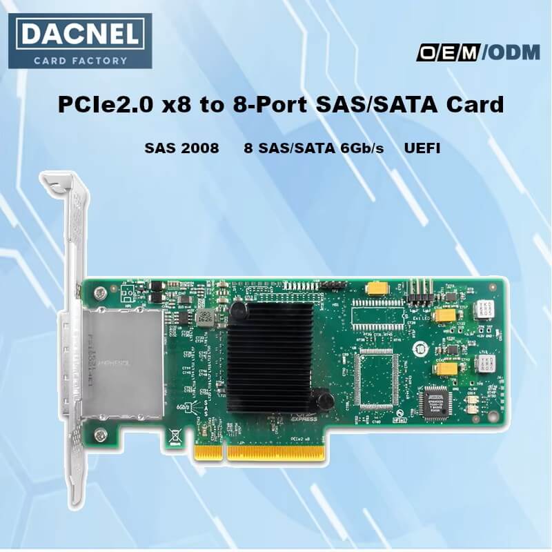 External 8 Port PCIe x8 to SAS/SATA Expansion Card-HBA SAS2008-8E Compatible for LSI 9200-8E