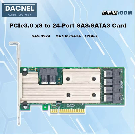 24-Port SAS SATA HBA Controller Card PCIe3.0 X8 Interface with 6*SFF-8643 SAS3224-HBA SAS3224-24I