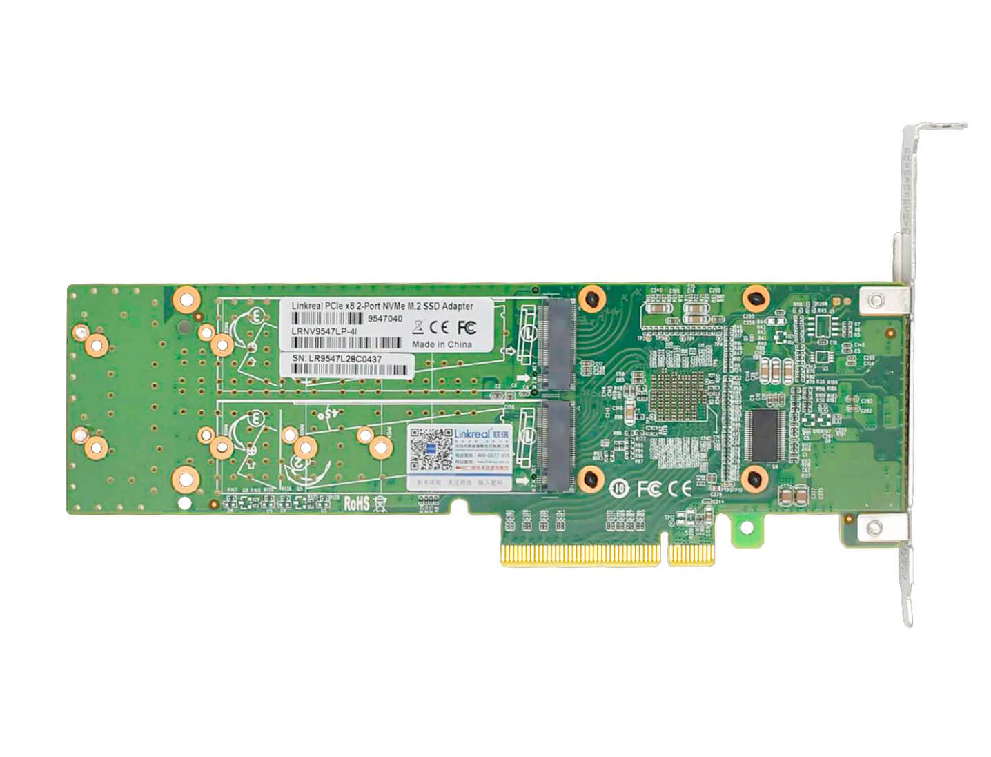 PCI Express x 8 auf Quad M.2 NVMe SSD Switch Adapter