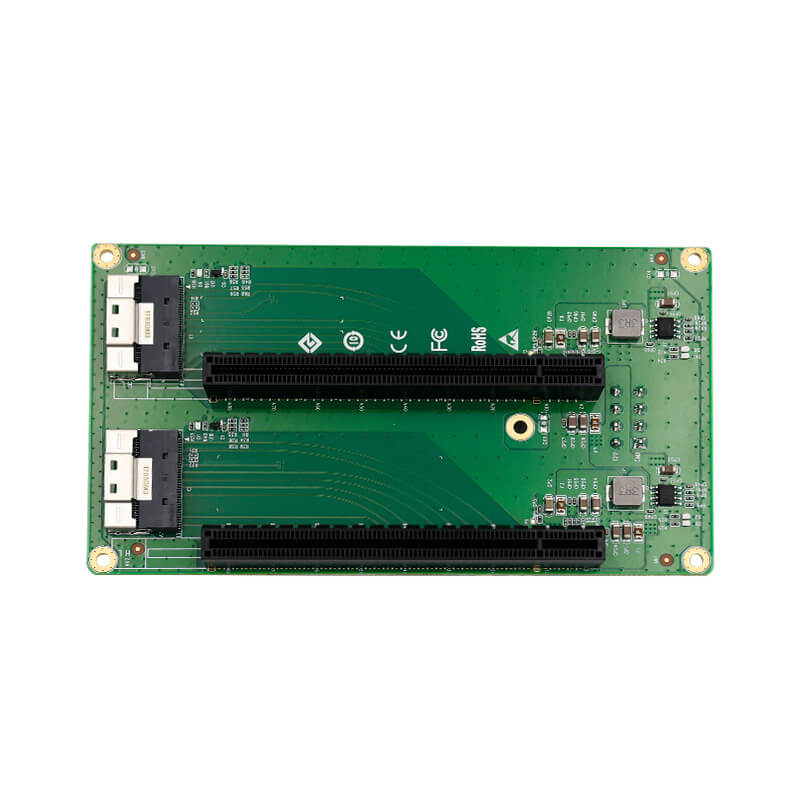 2-Port SFF-8654 auf 2 PCIe4.0 x16-Steckplatzadapter