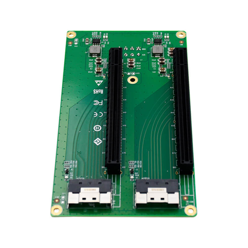 2-Port SFF-8654 auf 2 PCIe4.0 x16-Steckplatzadapter