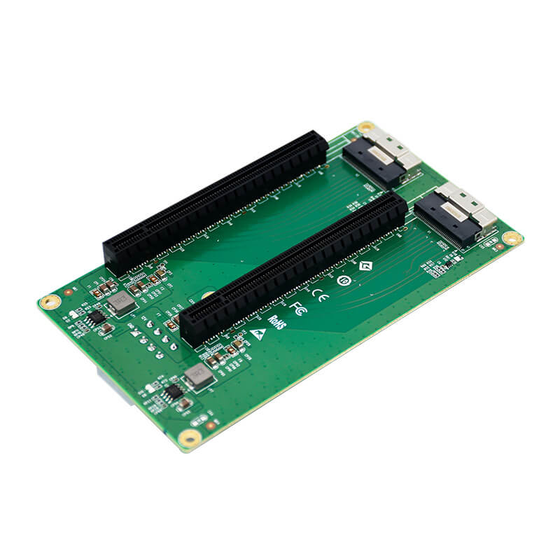 2-Port SFF-8654 auf 2 PCIe4.0 x16-Steckplatzadapter