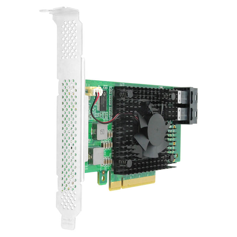 2 Port PCIe 3.0 x8 to SFF-8643 NVMe Switch Card-STC PE383-2I