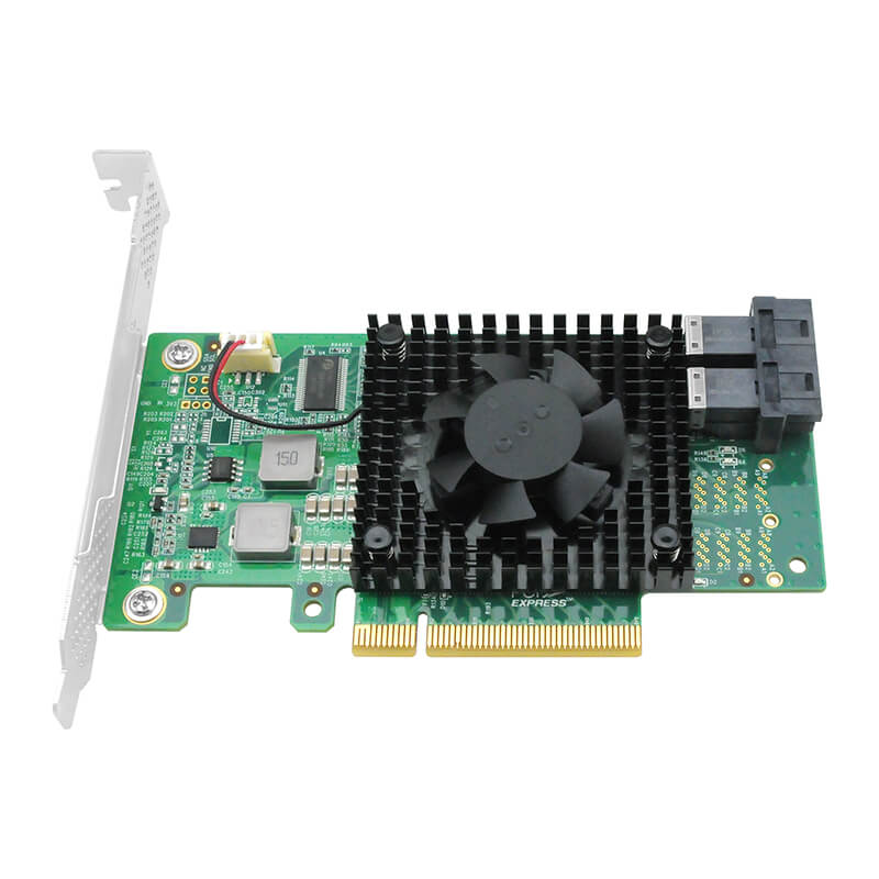 2 Port PCIe 3.0 x8 to SFF-8643 NVMe Switch Card-STC PE383-2I