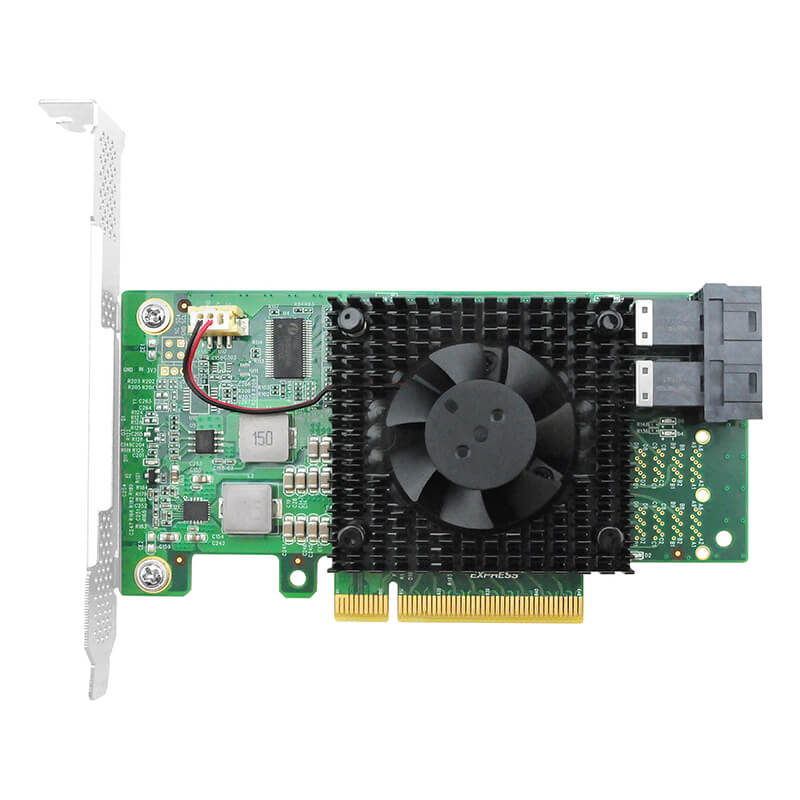 2 Port PCIe 3.0 x8 to SFF-8643 NVMe Switch Card-STC PE383-2I