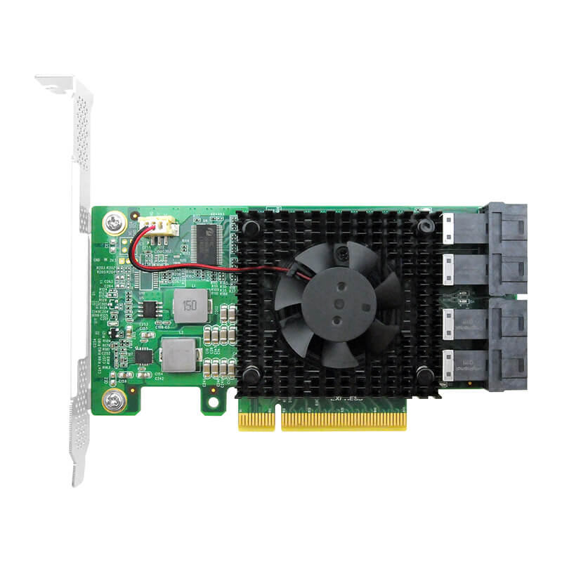 4-Port PCIe 3.0 x8 auf NVMe Switch Adapter