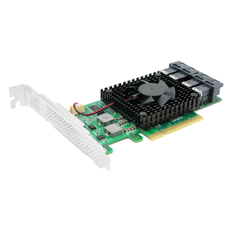 4-Port PCIe 3.0 x8 auf NVMe Switch Adapter