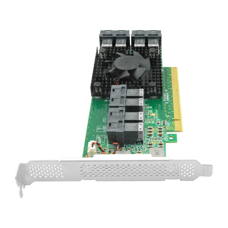 8 Port PCIe 3.0 x16 to Internal SFF-8643 NVMe Switch Card-STC PE3163-8I