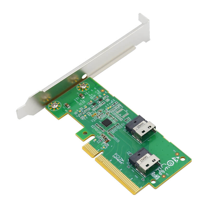 PCIe 4.0 x8 to 2x SlimSAS SFF-8654 4i Expansion Adapter-XIC PE485-2I