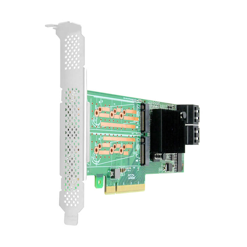 PCIe 2.0 x8 to 8-Port M.2 SATA 3.0 RAID Controller Card-HBA 2008-4M4S