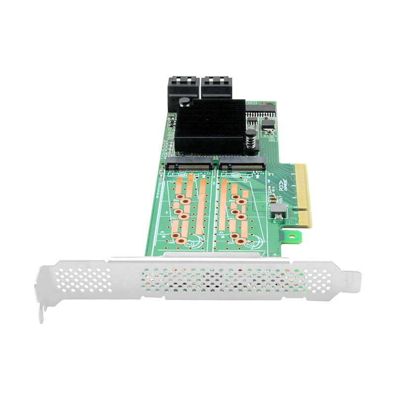 PCIe 2.0 x8 to 8-Port M.2 SATA 3.0 RAID Controller Card-HBA 2008-4M4S