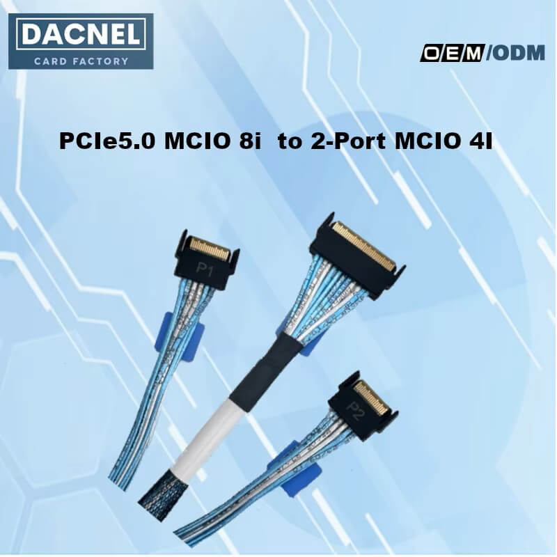 PCIe 5.0 MCIO 8i auf 2-Port MCIO 4I Kabel 70 cm