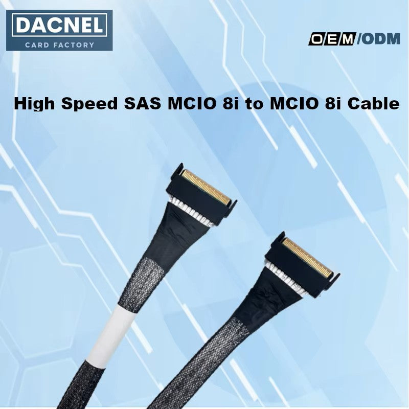 PCIe 5.0 High Speed SAS MCIO 8i to MCIO 8i Cable 26CM/80CM