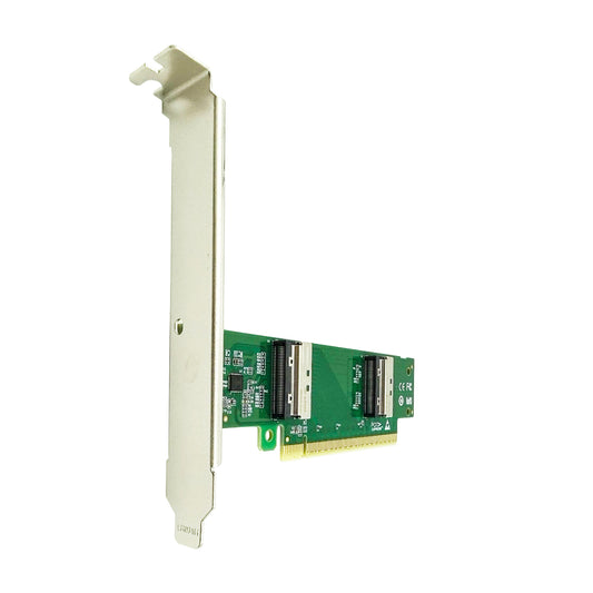 PCIe5.0 x16 to Two MCIO 8i NVMe Adapter---Lateral Version