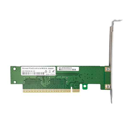 PCIe5.0 x16 to Two MCIO 8i NVMe Vertical Adapter