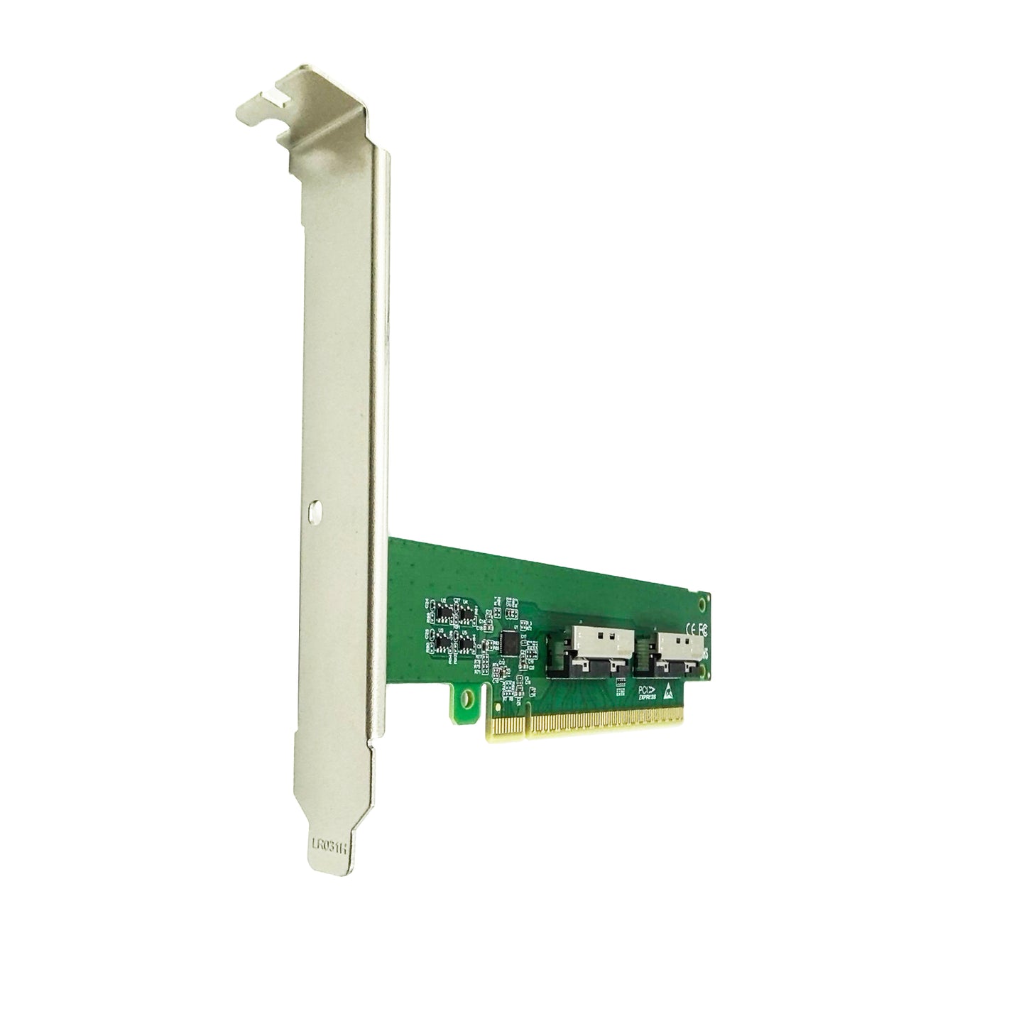 PCIe5.0 x16 to Two MCIO 8i NVMe Vertical Adapter
