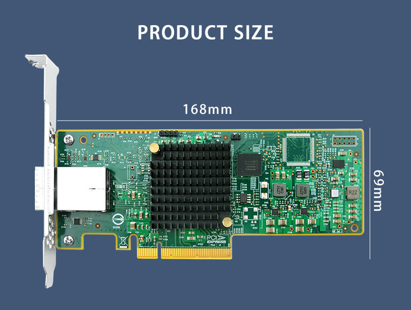 PCIe 3.0 x8 to 8-Port External SAS/SATA SFF-8643 HBA Card 12Gb/s-HBA SAS3008-8E